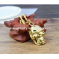 Hot sale gold plated jewelry stainless steel punk skull pendant necklace